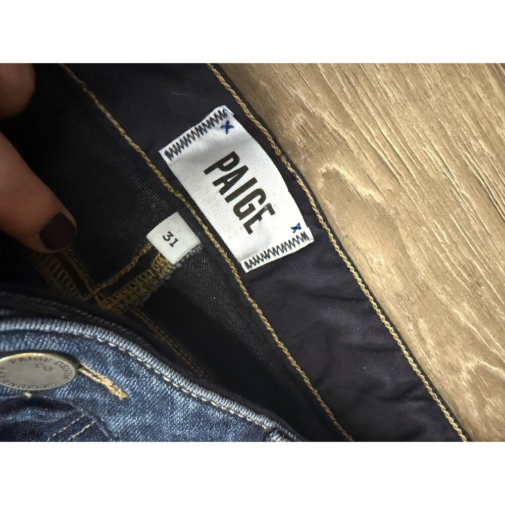 Paige Bell Canyon Women High Rise Flare Jeans Nottingham Dark Wash Size 31x30.5 - Picture 3 of 9